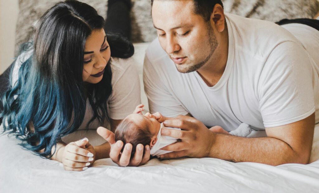 photo of people looking on child