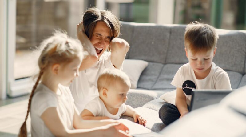 mother going crazy with small children at home