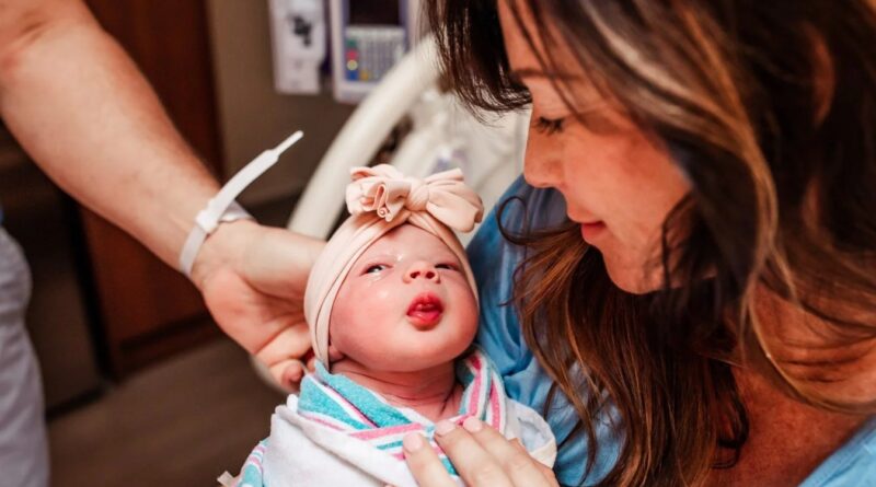 Mom with newborn baby